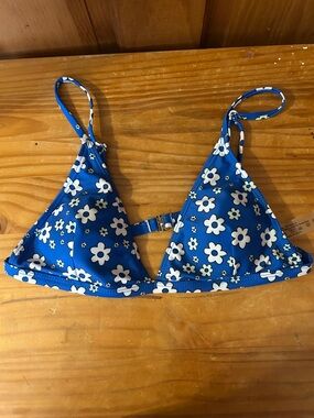 SHEIN Blue Floral Triangle Bikini Set